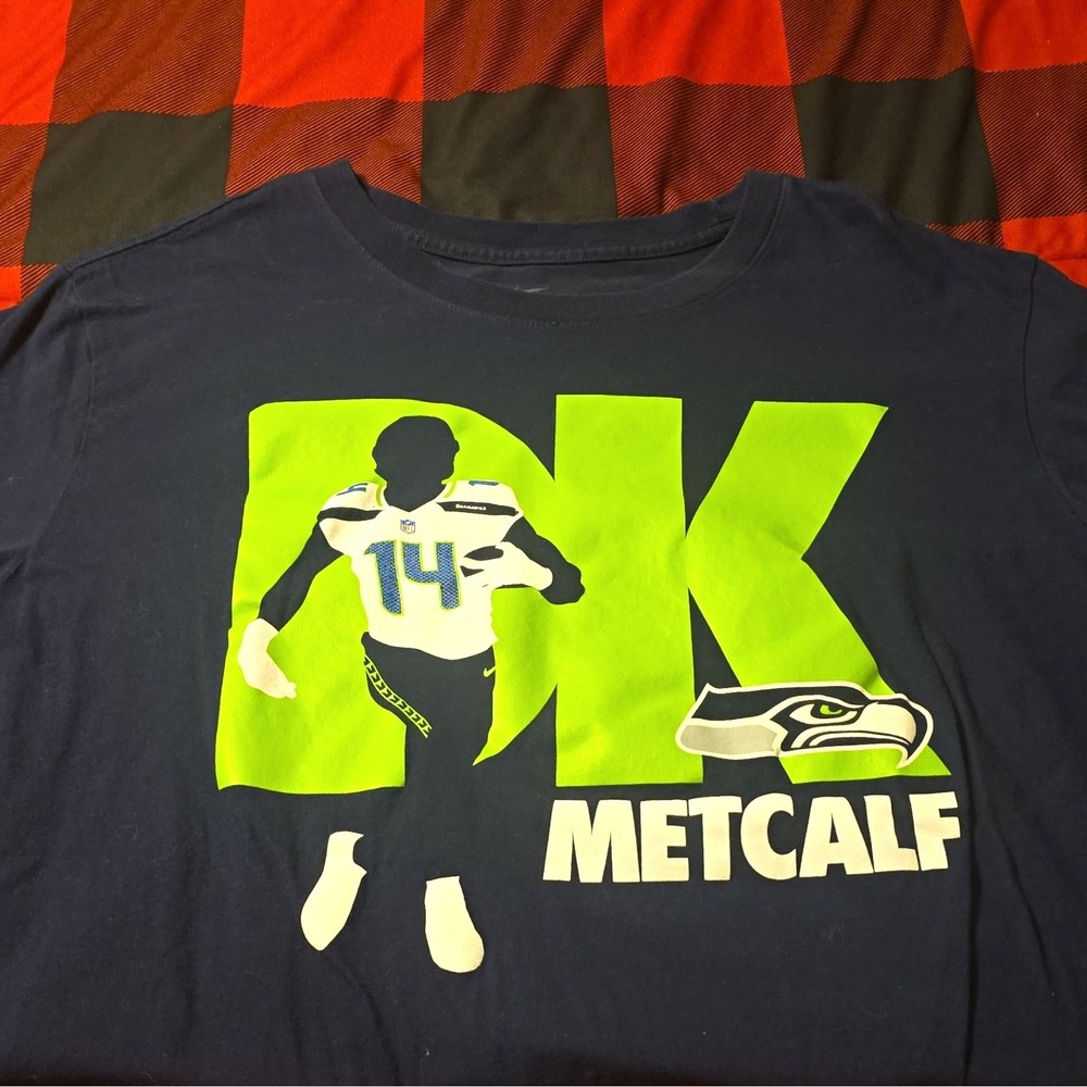 Nike Seattle Seahawks DK Metcalf #14 NFL Football Men's Size XL Blue T-Shirt
